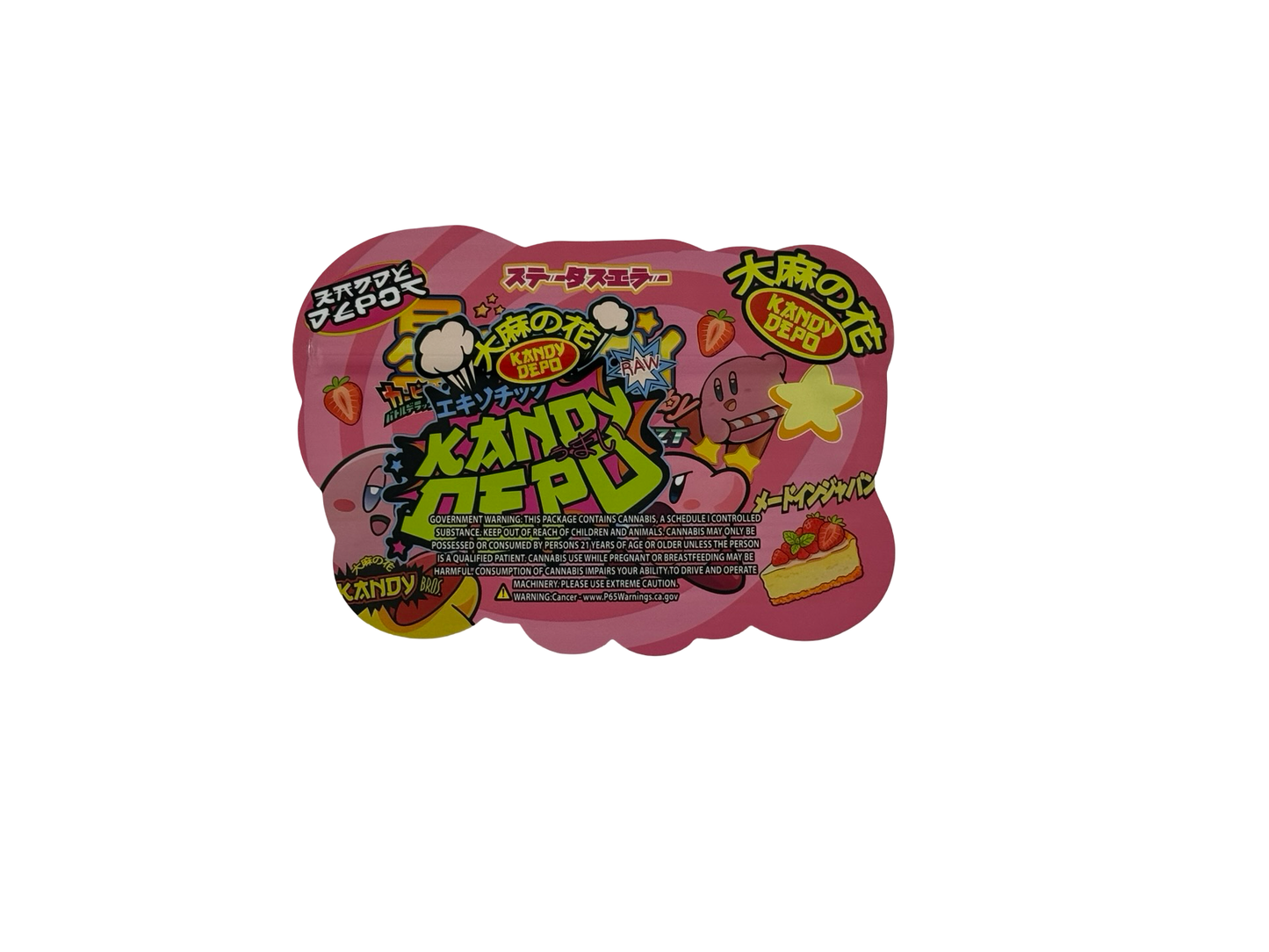 Pink Starburzt Strawberry Cheesecake Mylar Bags 3.5g Kandy Depo (Only $0.21 Each)