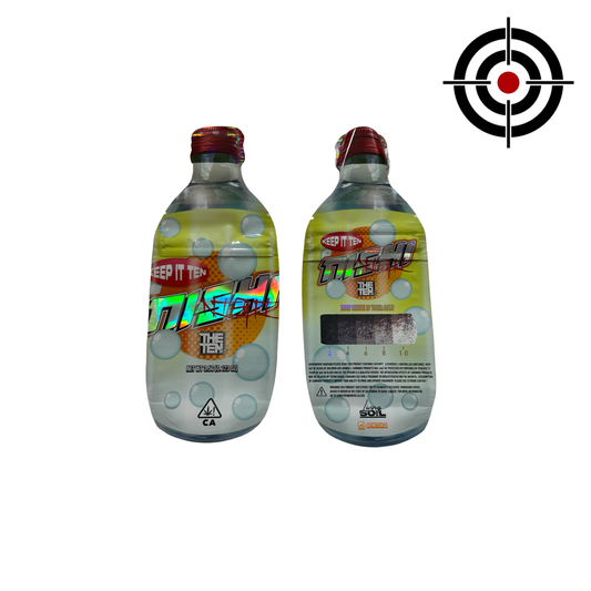 Nishi Mylar Bags 3.5g The Ten Co — 3.5g pre‑printed mylar bag — overview (front, back & gusset)