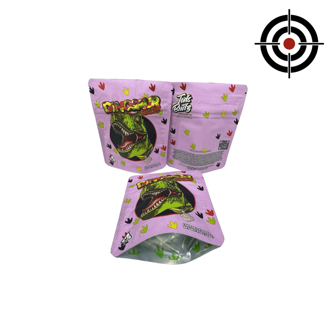 Dinosaur Tracks Mylar Bags 3.5g Teds Budz