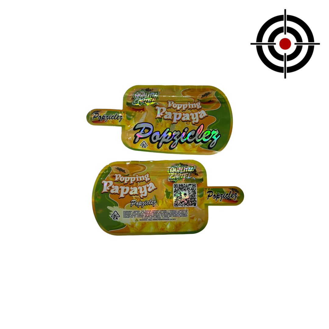 Popping Papaya Popziclez Mylar Bags 3.5g Quality Cartel