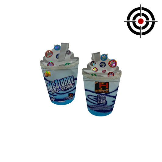 McZlurry Mylar Bags 3.5g Highmart — 3.5g pre‑printed mylar bag — overview (front, back & gusset)