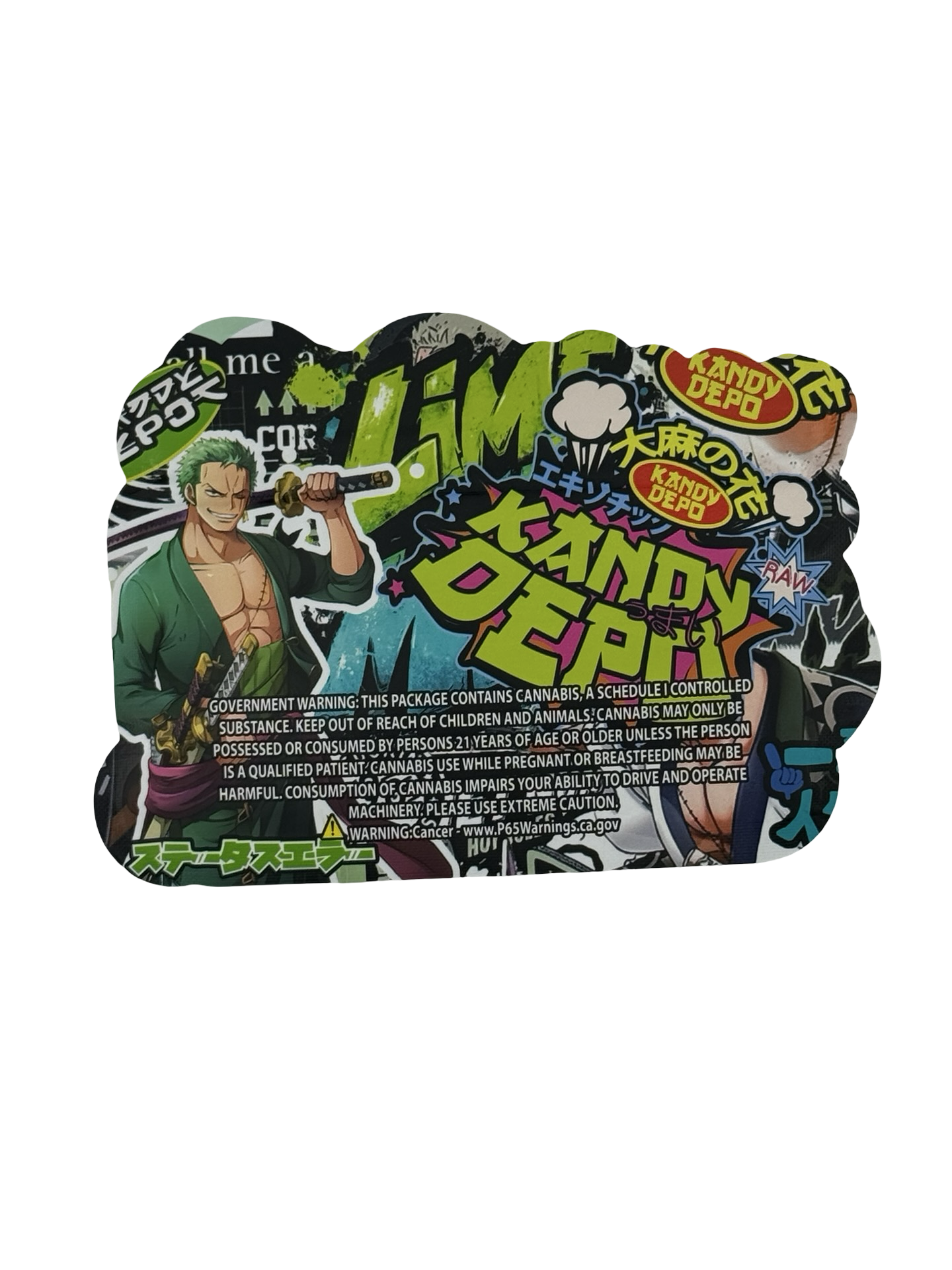 Lime and Mint Mylar Bags 3.5g Kandy Depo (Only $0.21 Each) - Fire Mylar