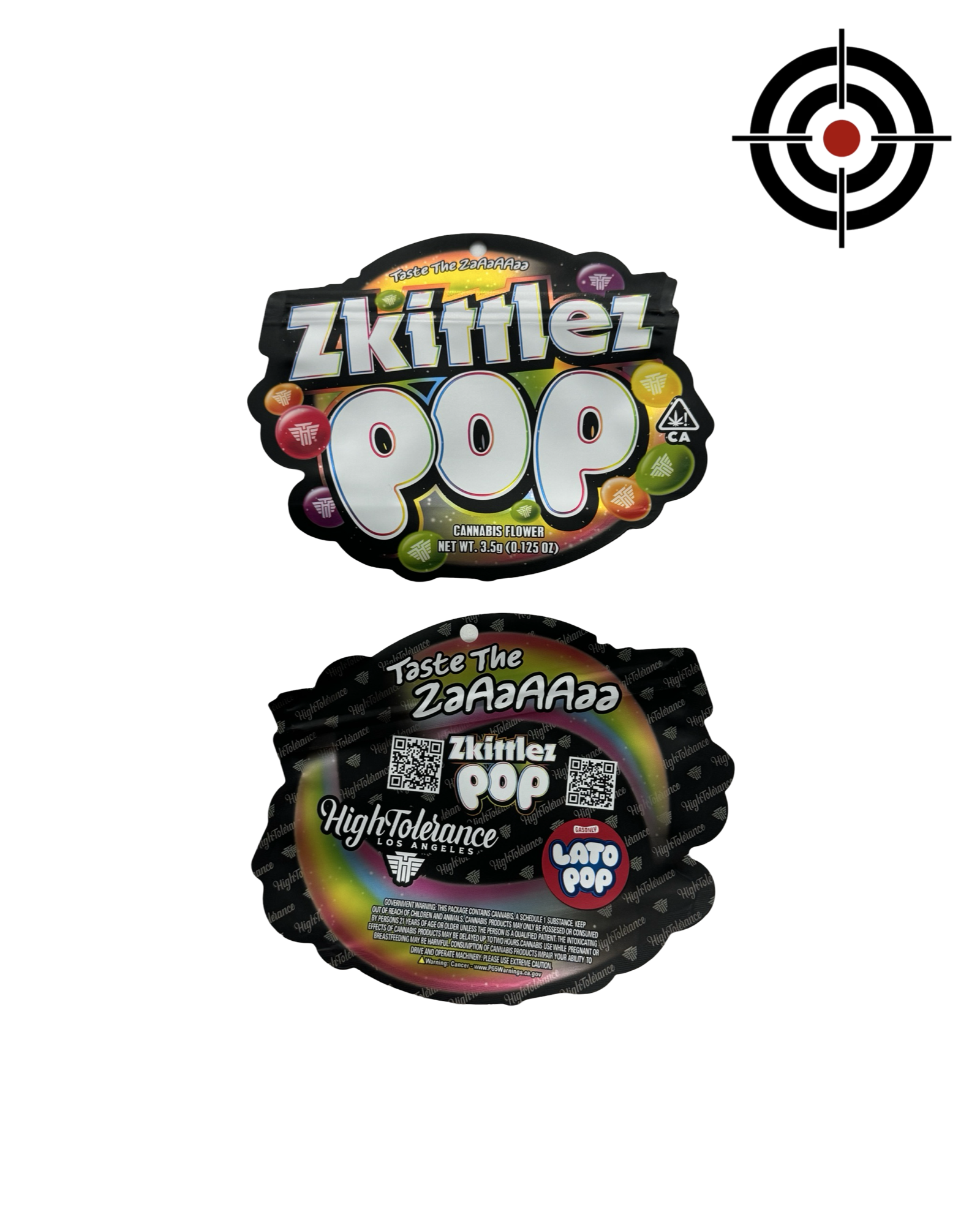 Zkittlez Pop Mylar Bags 3.5g High Tolerance — 3.5g pre‑printed mylar bag — front