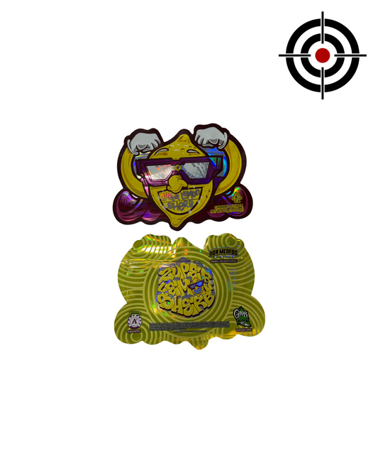 Zuper Lemon Sherb Mylar Bags 3.5g Don Merfos — 3.5g pre‑printed mylar bag — overview (front, back & gusset)