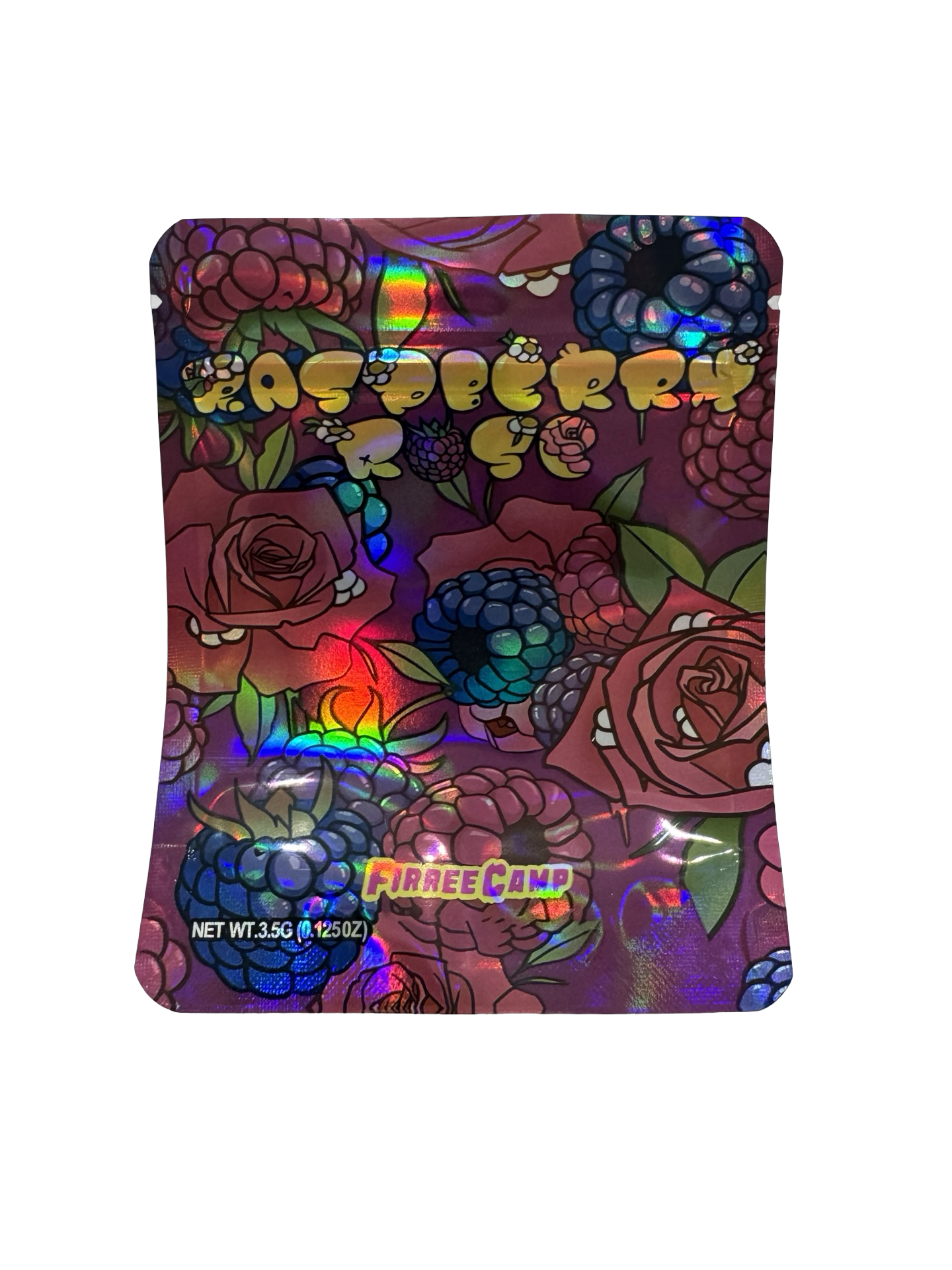 Raspberry Rose 3.5g Mylar Bags & Boxes Firree Camp