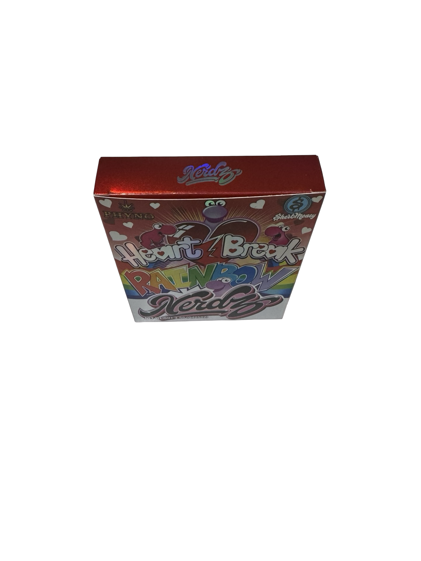 Heart Break Rainbow Nerdz 3.5g Mylar Bags & Boxes SherbMoney