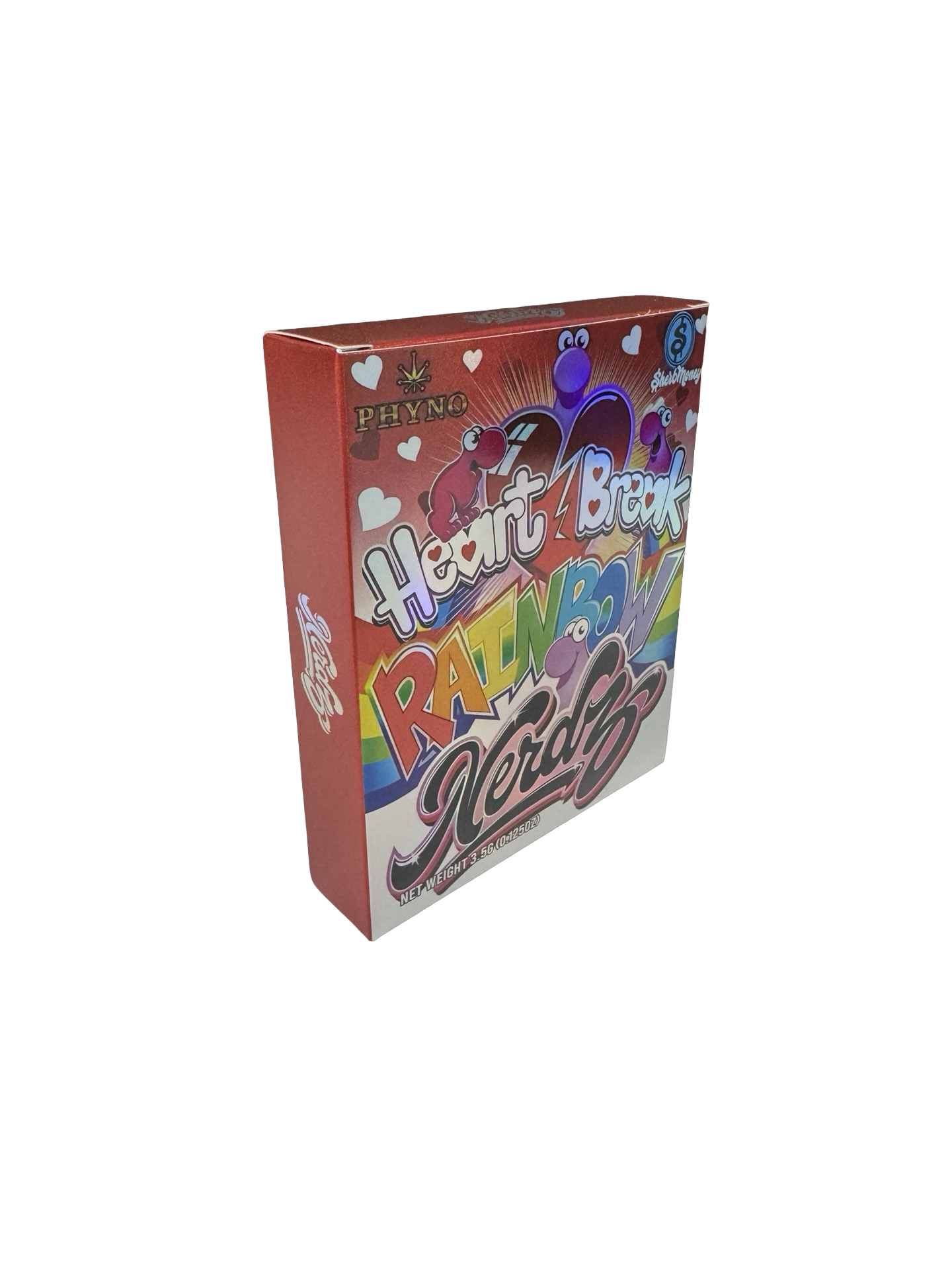Heart Break Rainbow Nerdz 3.5g Mylar Bags & Boxes SherbMoney