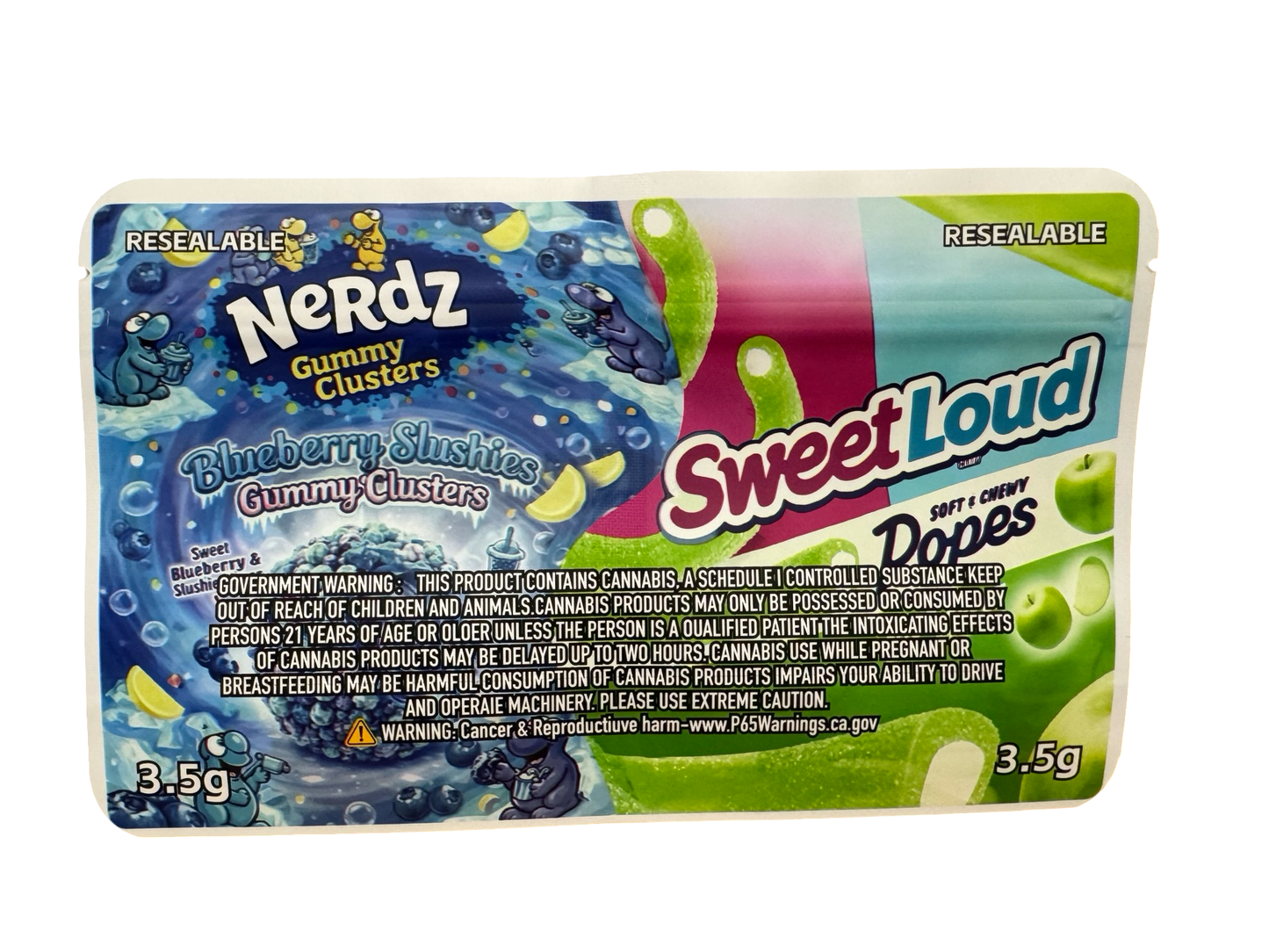 2-in-1 Blueberry Slushies + Sour Apple Mylar Bags (Dual Chamber)