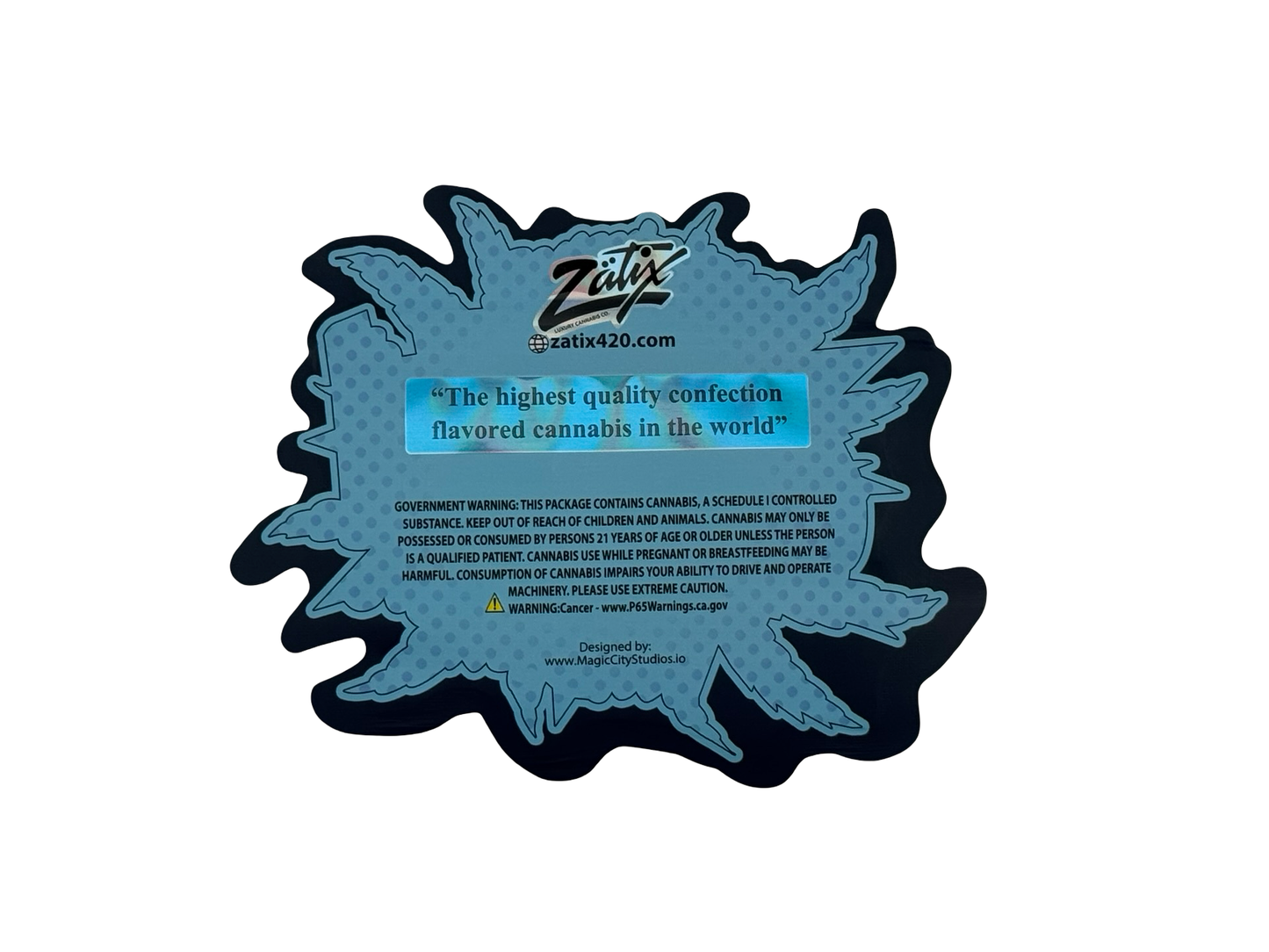 Blue Guava 3.5g Mylar Bags Zatix — back