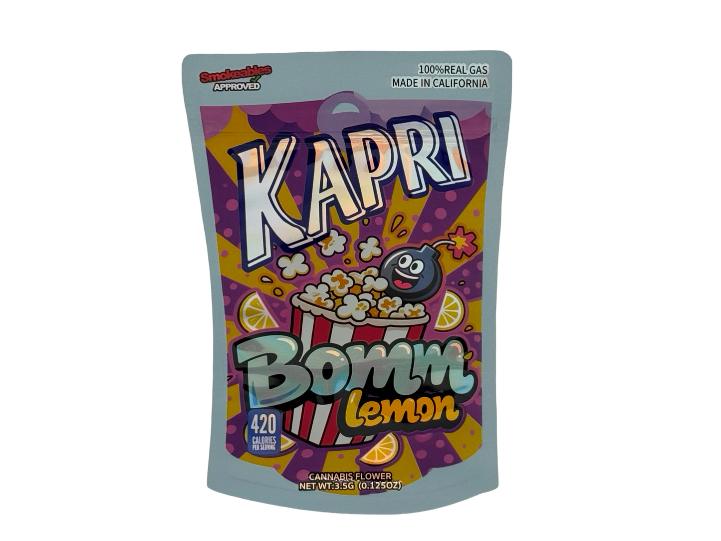 Bomm Lemon Kapri 3.5g Mylar Bags High Tolerance — back