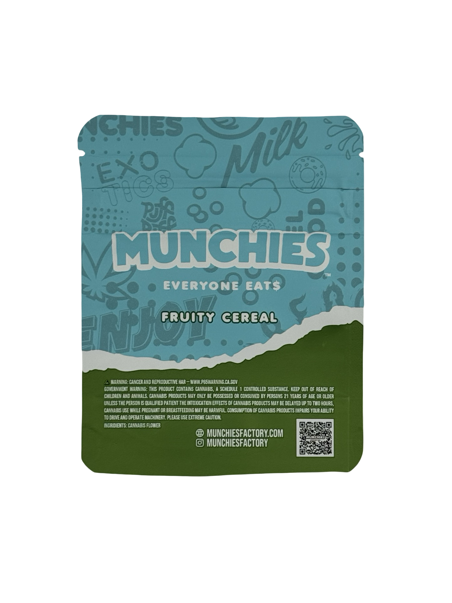 Fruity Cereal 3.5g Mylar Bags Munchies — back