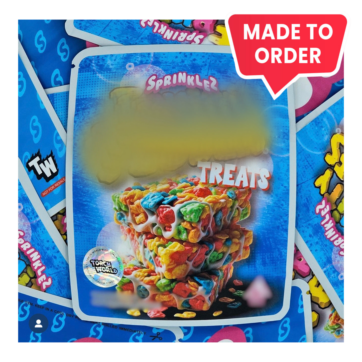 Fruity Pebblez Treats 3.5g mylar bag, 4×5 — Sprinklez • Torch World — made to order