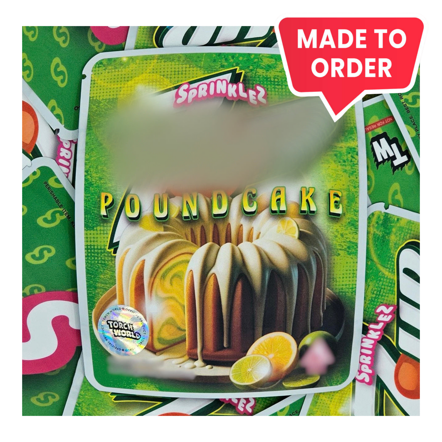 Seven Up Pound Cake 3.5g mylar bag, 4×5 — Sprinklez • Torch World — made to order