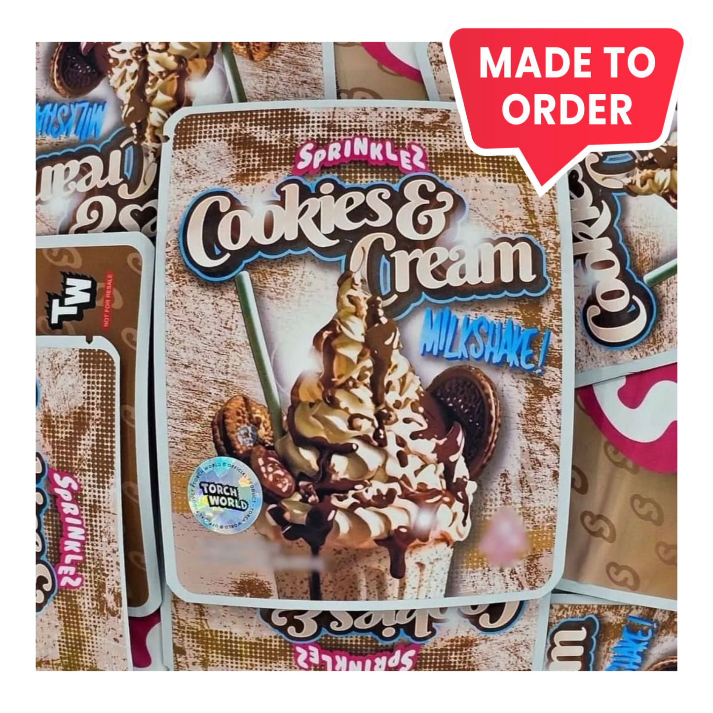 Cookies & Cream Milkshake 3.5g Mylar Bags Sprinklez Torch World (made-to-order)