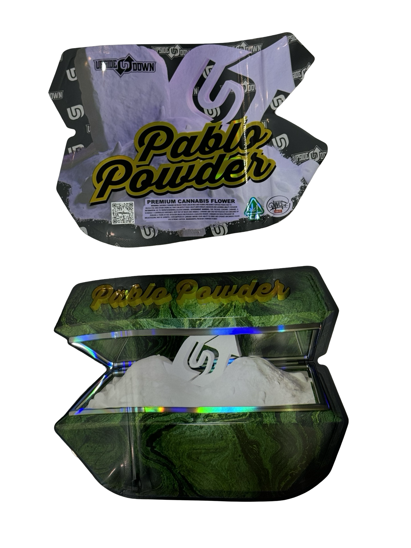 Pablo Powder Mylar Bags 3.5g Upside Down