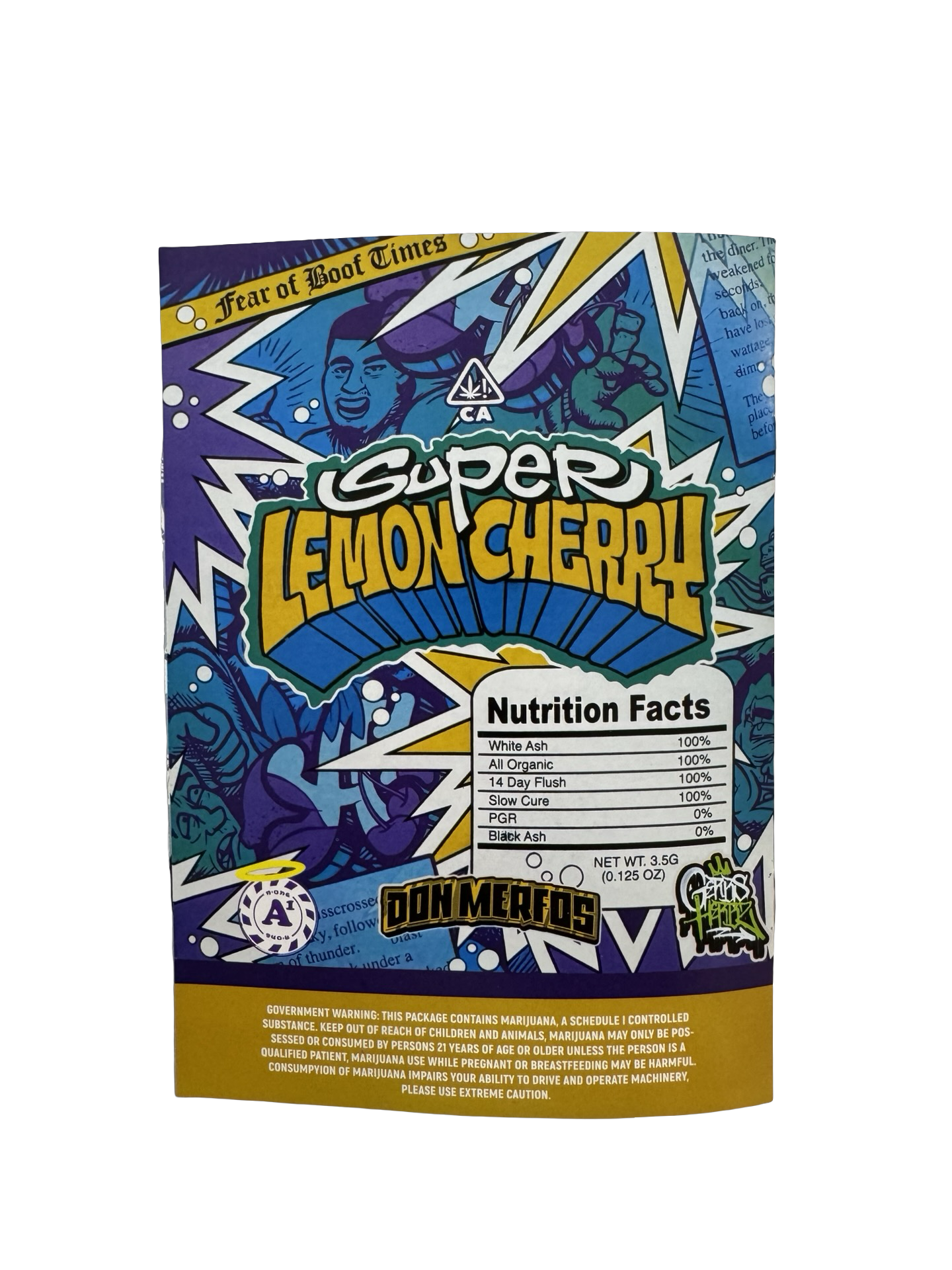 Super Lemon Cherry 3.5g Mylar Bags & Boxes Don Merfos