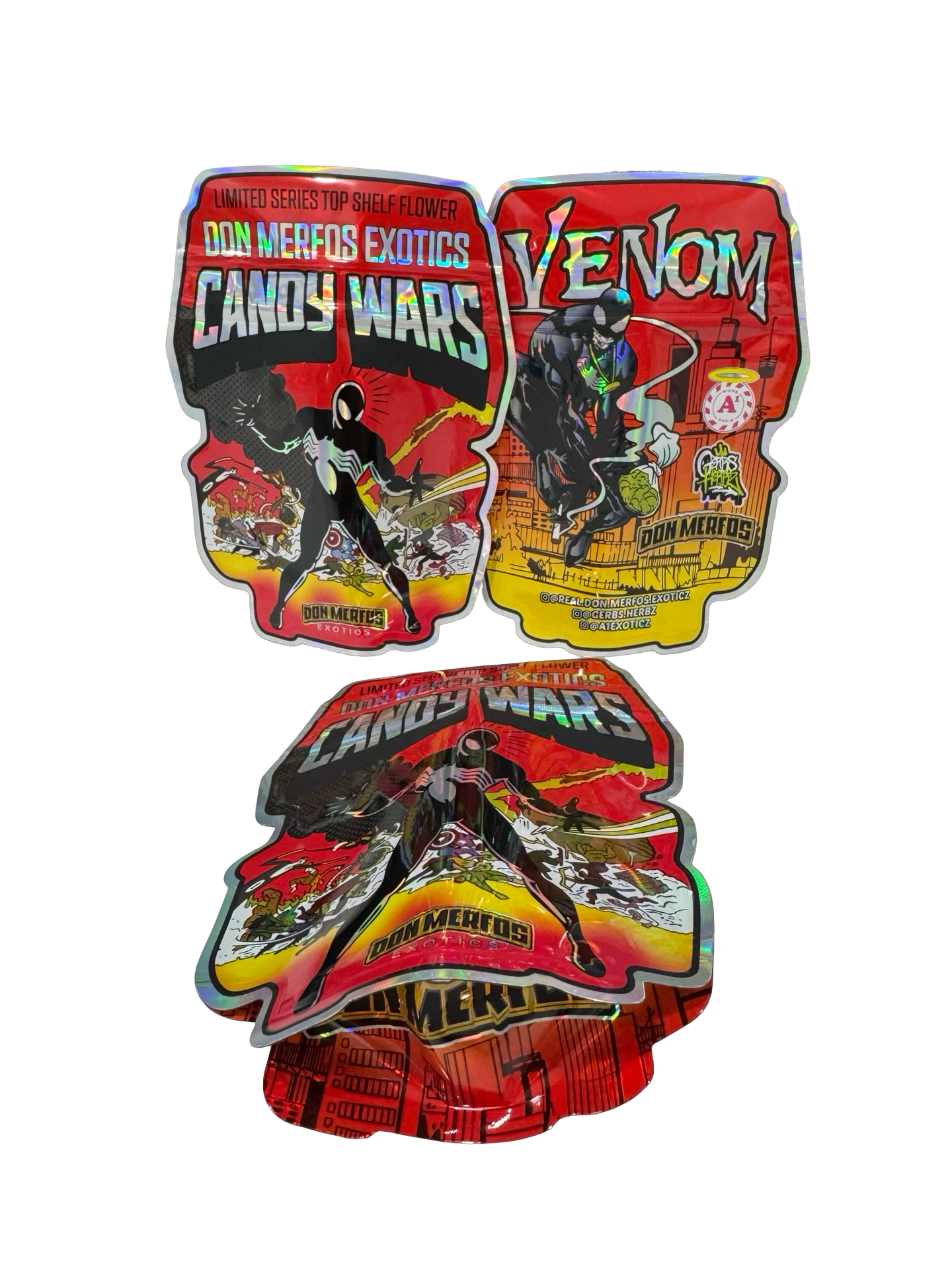 Candy Wars 3.5g Mylar Bags & Boxes Don Merfos