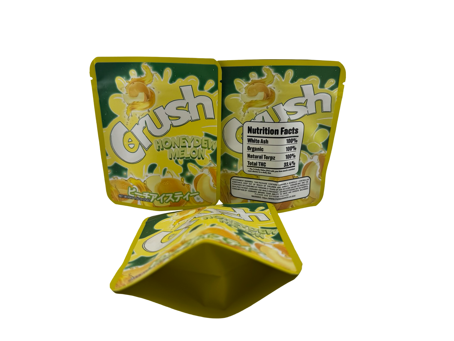 Honeydew Melon 3.5g Mylar Sticker Bags