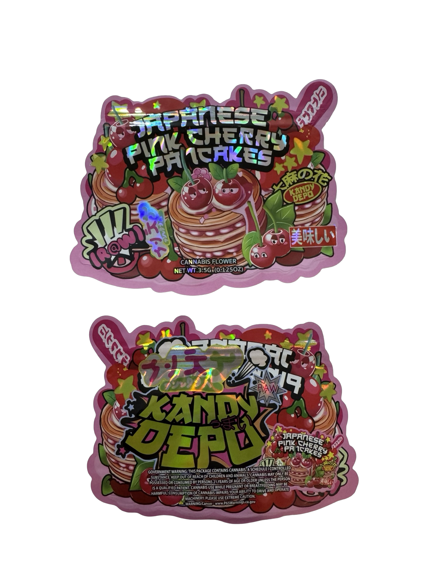 Japanese Pink Cherry Pancakes Mylar Bags 3.5g Kandy Depo