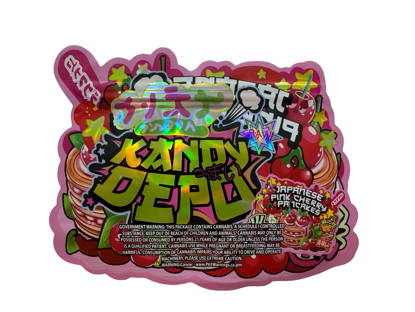 Japanese Pink Cherry Pancakes Mylar Bags 3.5g Kandy Depo