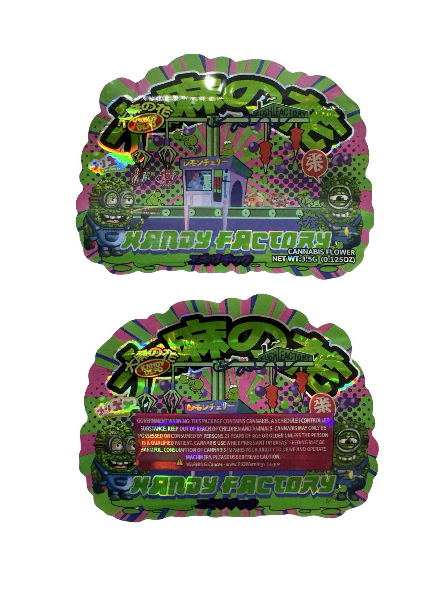 Kandy Factory Mylar Bags 3.5g Kandy Depo (Only $0.21 Each) — 3.5g pre‑printed mylar bag — overview (front, back & gusset)