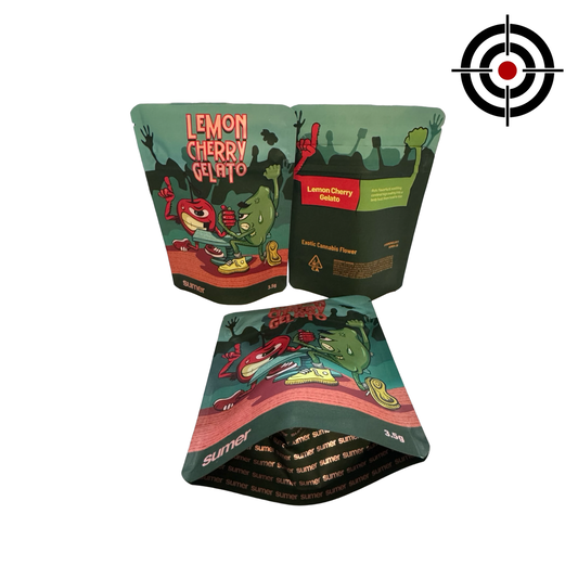 Lemon Cherry Gelato Mylar Bags 3.5g Sumer — 3.5g — pre‑printed mylar bag — front