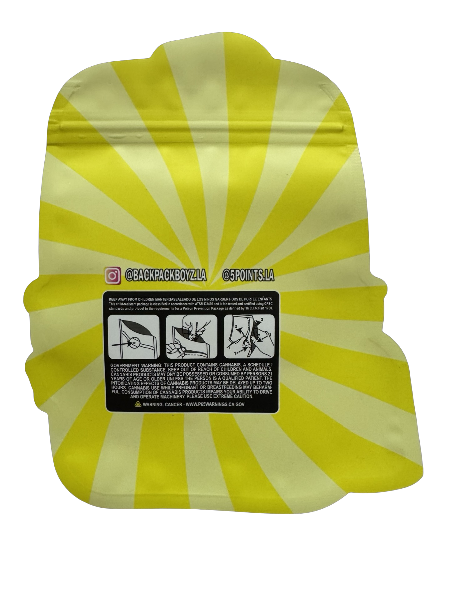 Lemon Cherry Gelato Smalls Mylar Bags 3.5g Backpack Boyz