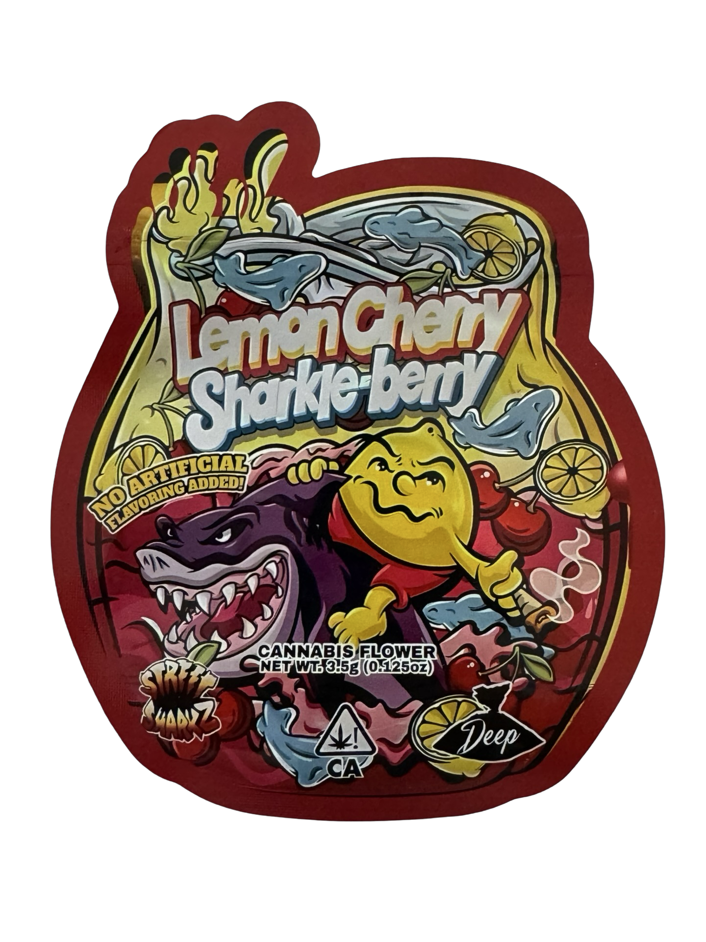 Lemon Cherry Sharkle Berry Mylar Bags 3 5G Deep In The Bag Only 0 21 Each — 3.5g pre‑printed mylar bag — front
