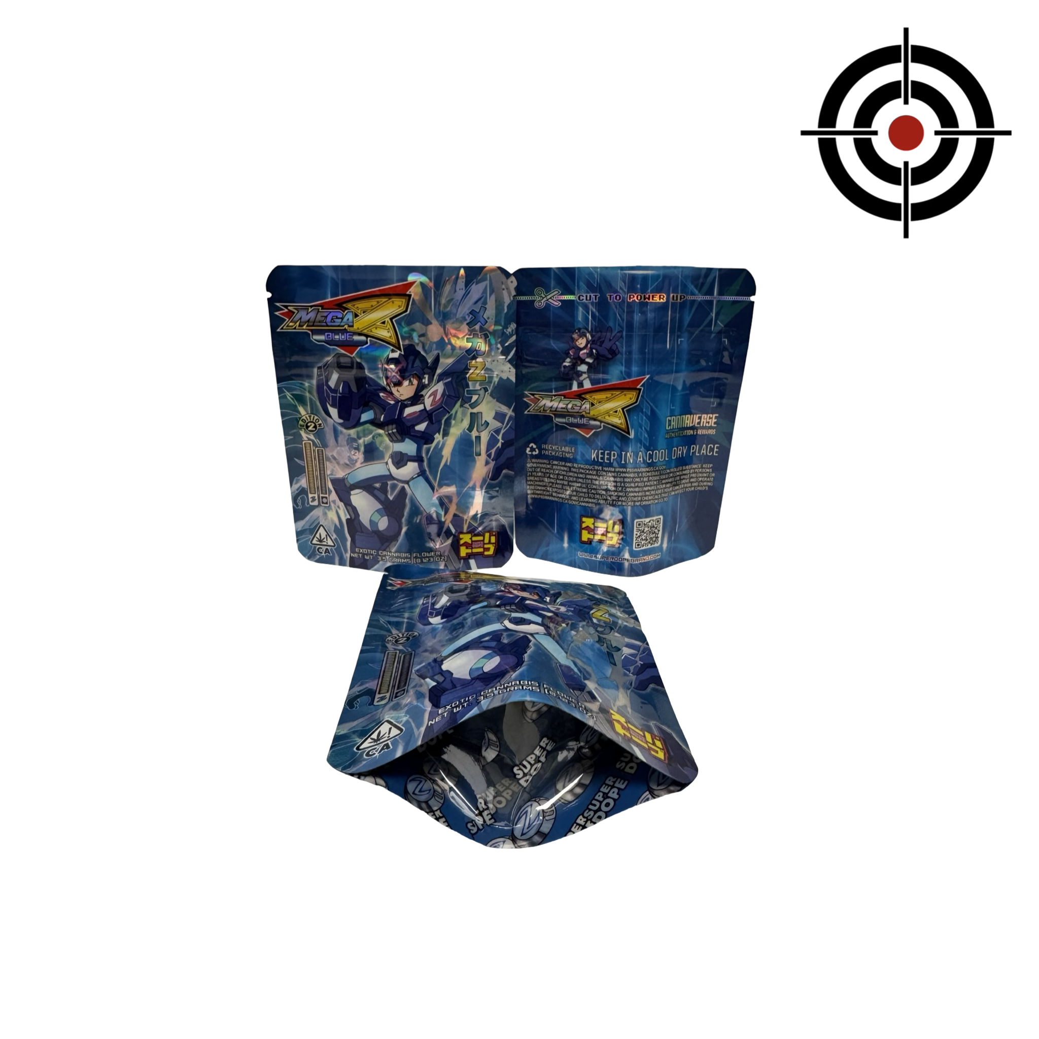 Mega Z Blue Edition 2 3.5g Mylar Bags | Super Dope – Fire Mylar