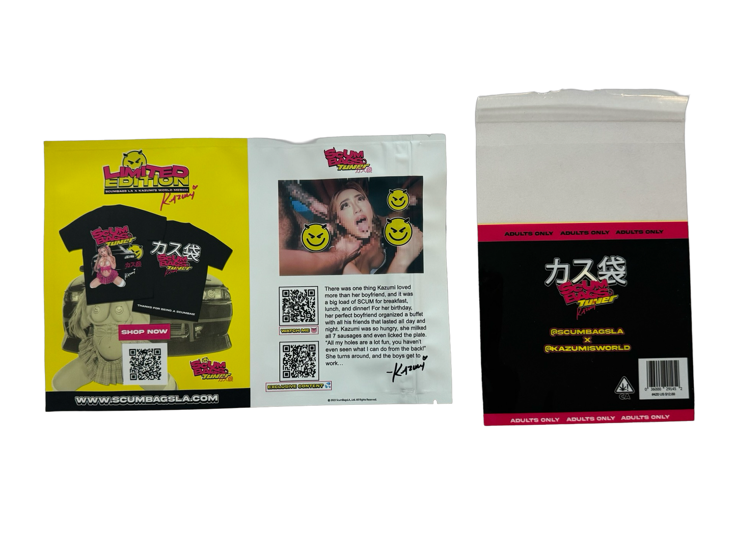 Nitro Squirt (Kazumi) Mylar Bags 3.5g Scum Bags Tuner