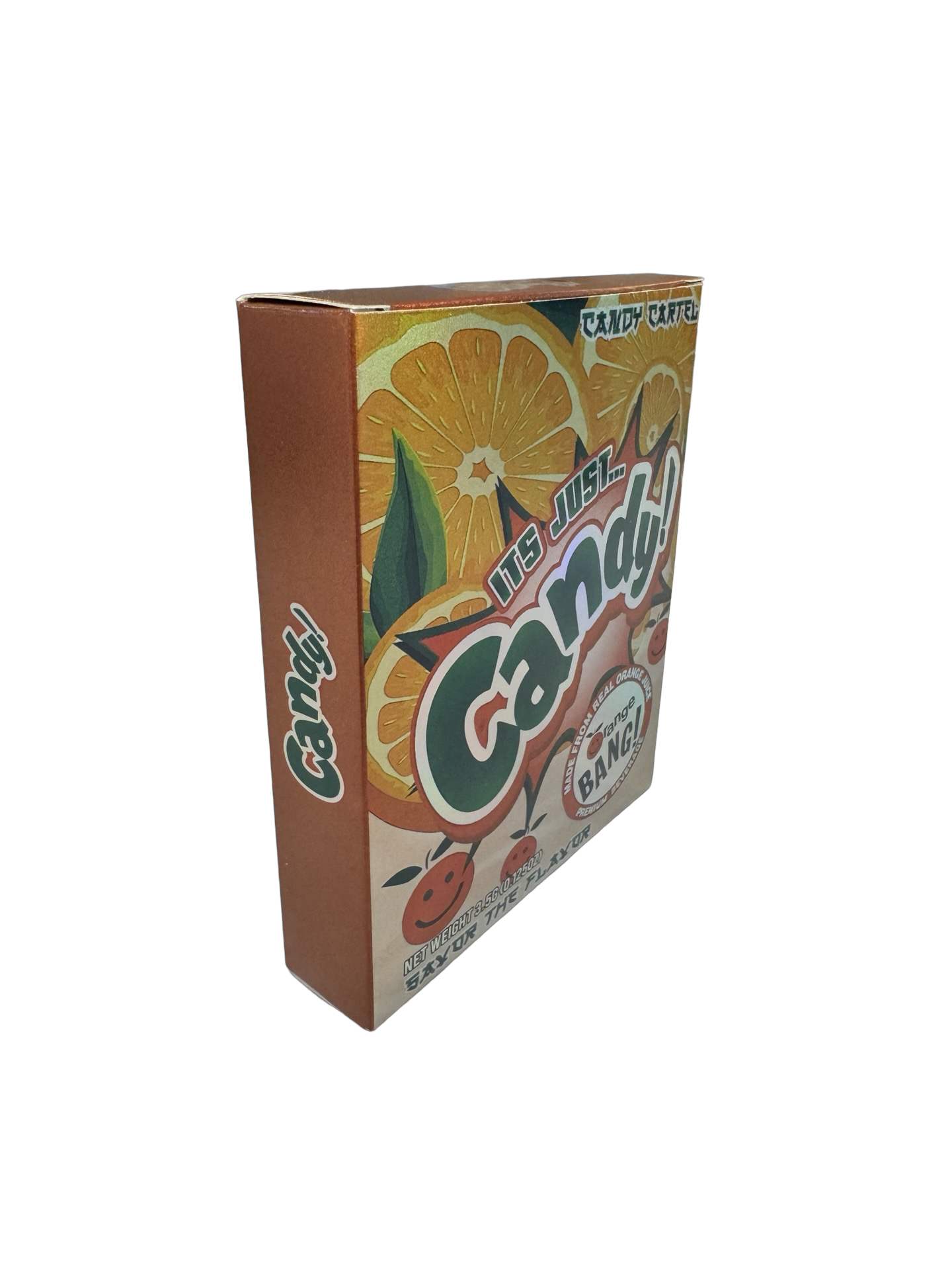 Orange Bang 3.5g Mylar Bags & Boxes Candy Cartel side