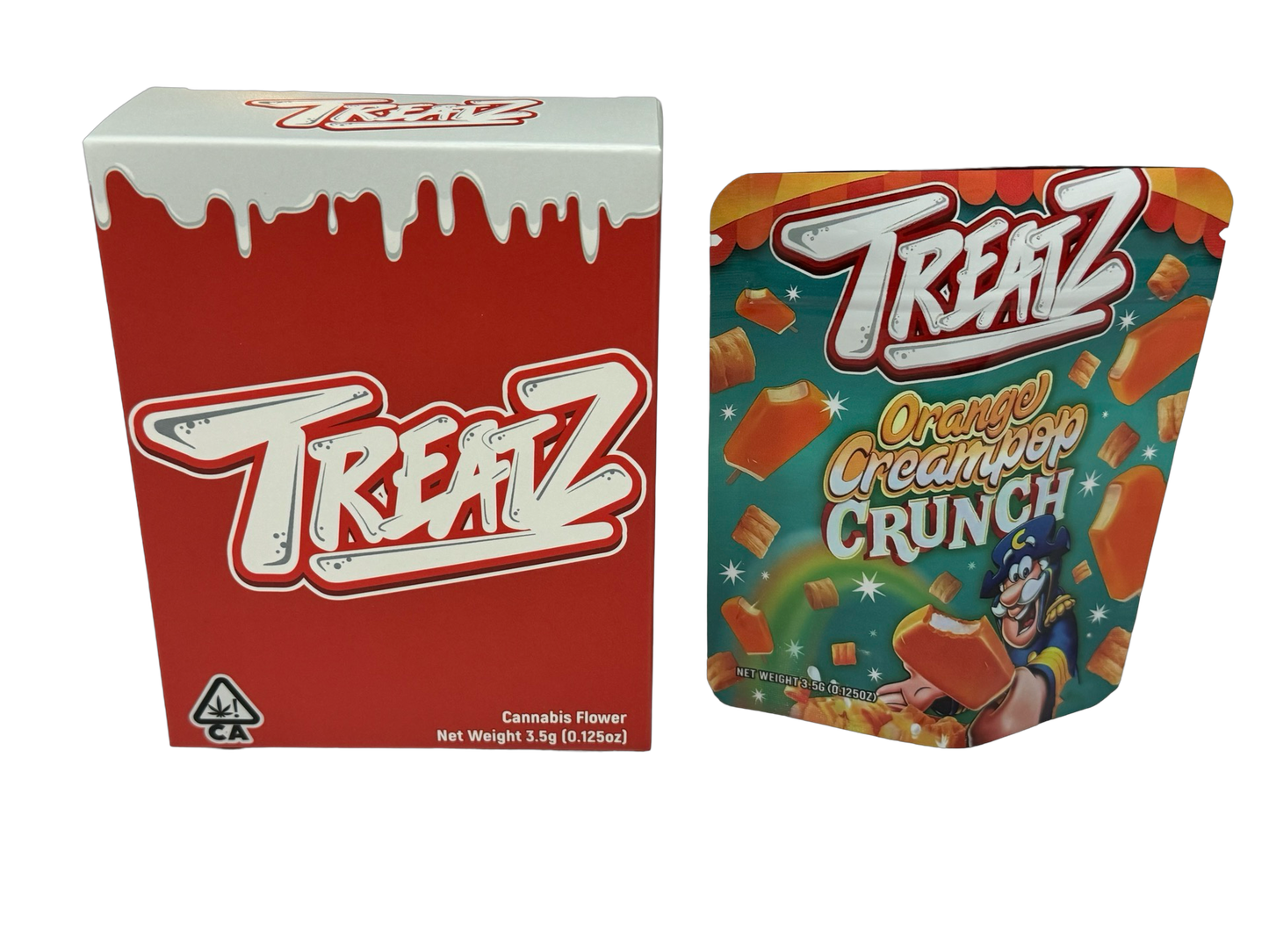 Orange Creampop Crunch 3.5g Mylar Bags & Boxes Treatz