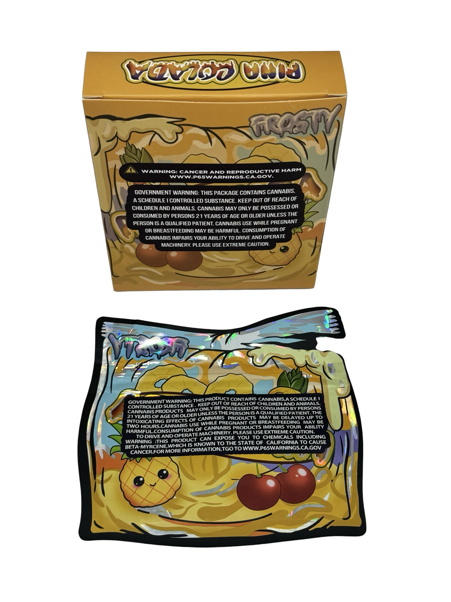 Pina Colada 3.5g Mylar Bags & Boxes Stay Frosty BACK