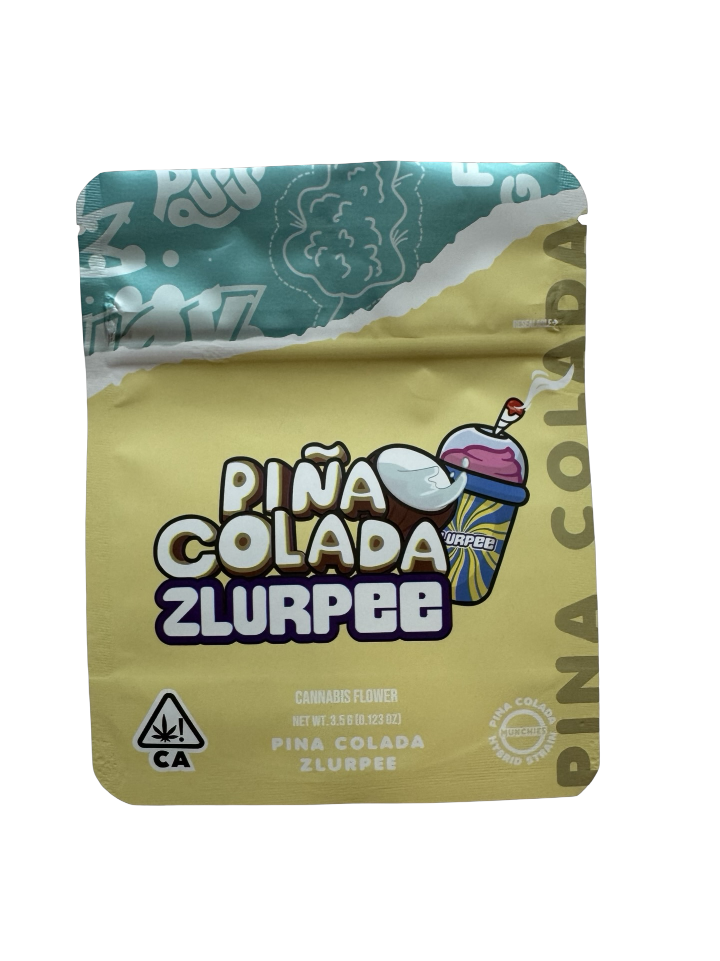 Pina Colada Zlurpee Mylar Bags 3 5G Munchies — 3.5g pre‑printed mylar bag — front