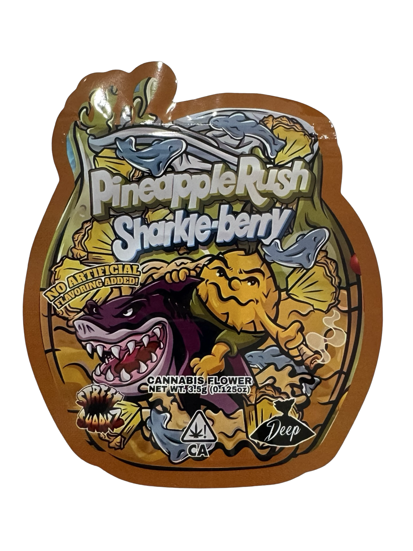 Pineapple Rush Sharkle Berry Mylar Bags 3 5G Deep In The Bag Only 0 21 Each — 3.5g pre‑printed mylar bag — front