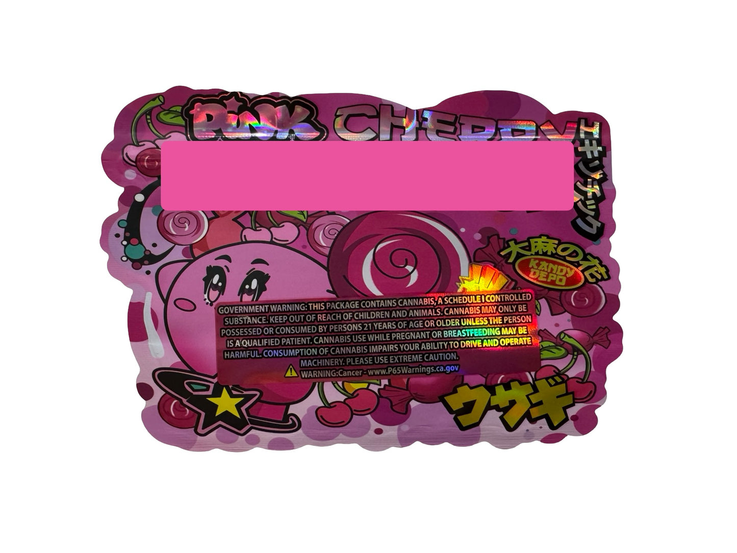 Pink Cherry Gobztopperz Mylar Bags 3.5g Kandy Depo
