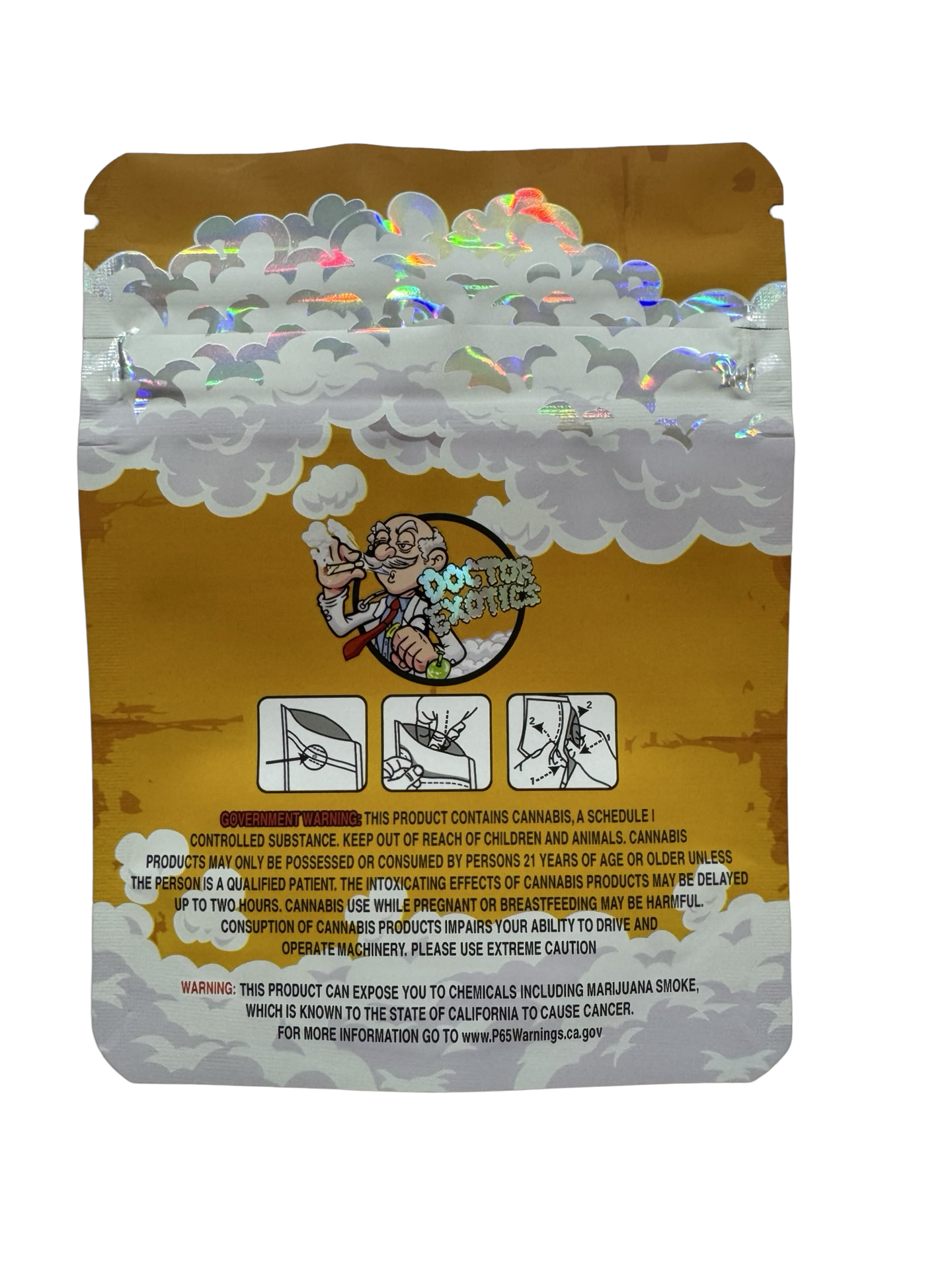 Pirates Cut Mylar Bags 3 5G Doctor Exotics — 3.5g pre‑printed mylar bag — back
