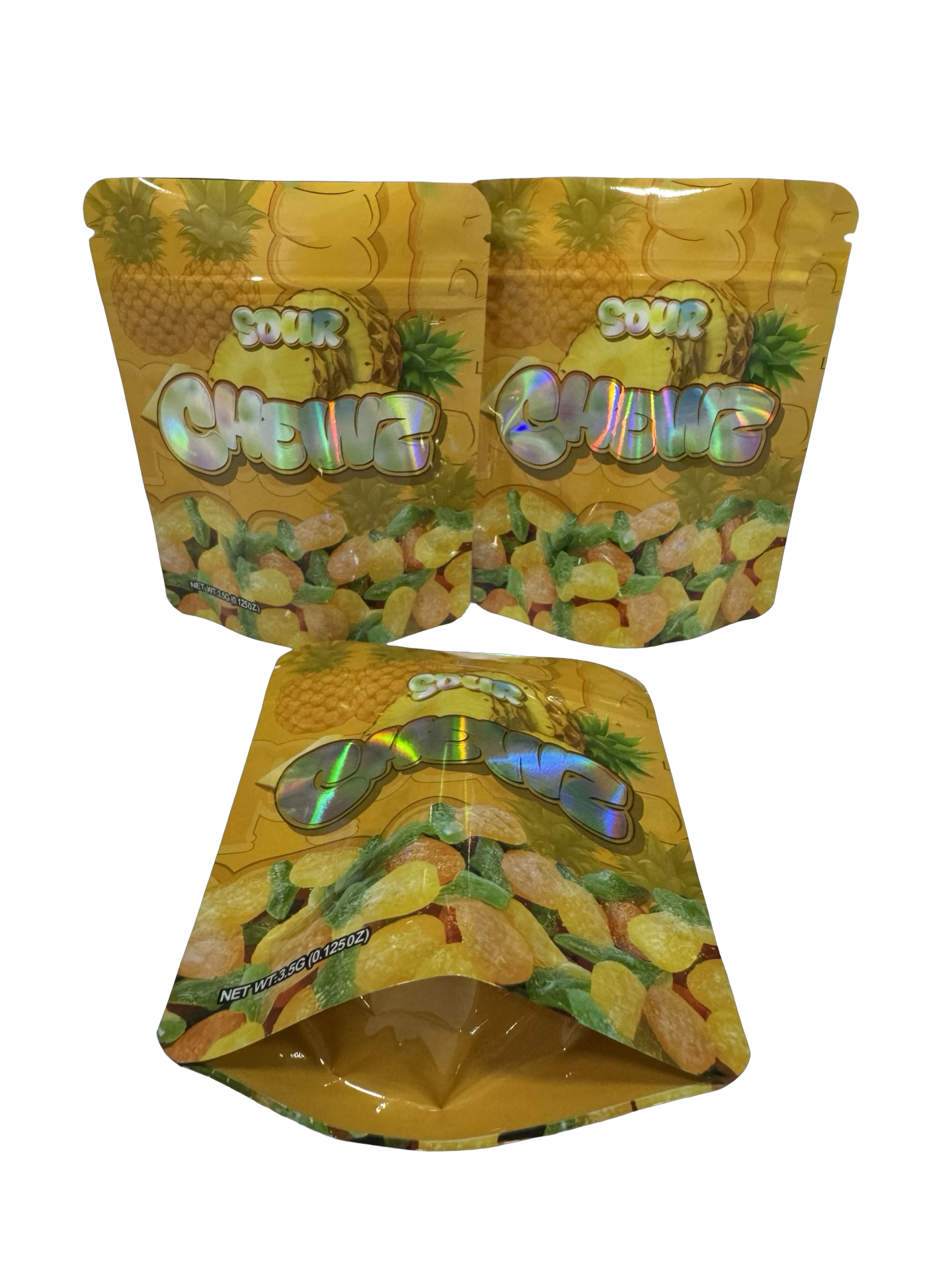 Sour Pineapple Mylar Bags 3.5g Chewz