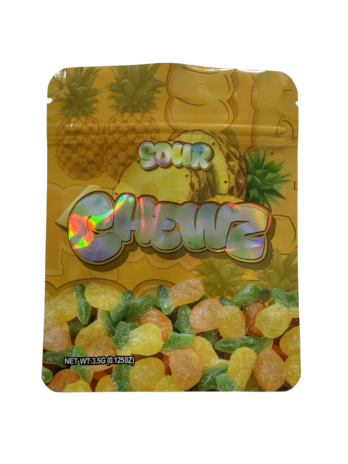 Sour Pineapple Mylar Bags 3.5g Chewz
