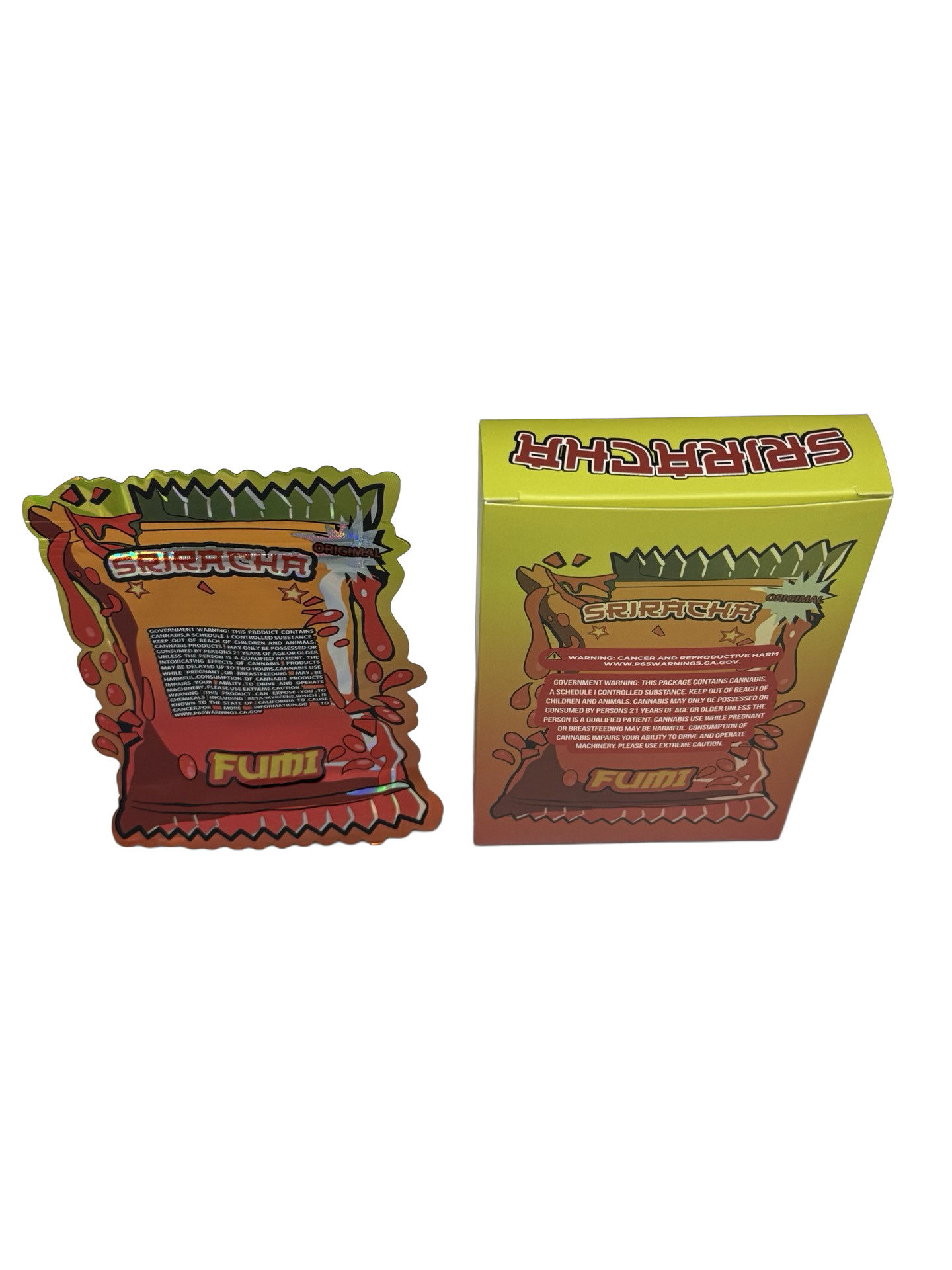 Sriracha Sauce 3.5g Mylar Bags & Boxes Fumi