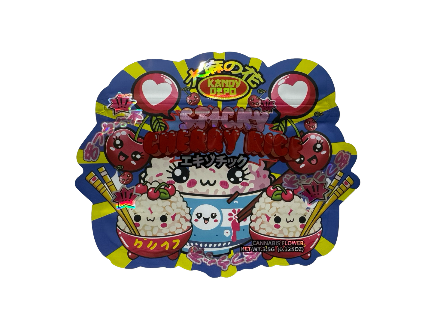 Sticky Cherry Rice Mylar Bags 3 5G Kandy Depo Only 0 21 Each — 3.5g pre‑printed mylar bag — front