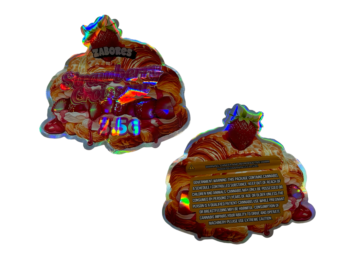 Strawberry Croissant Mylar Bags 3.5g Zabores