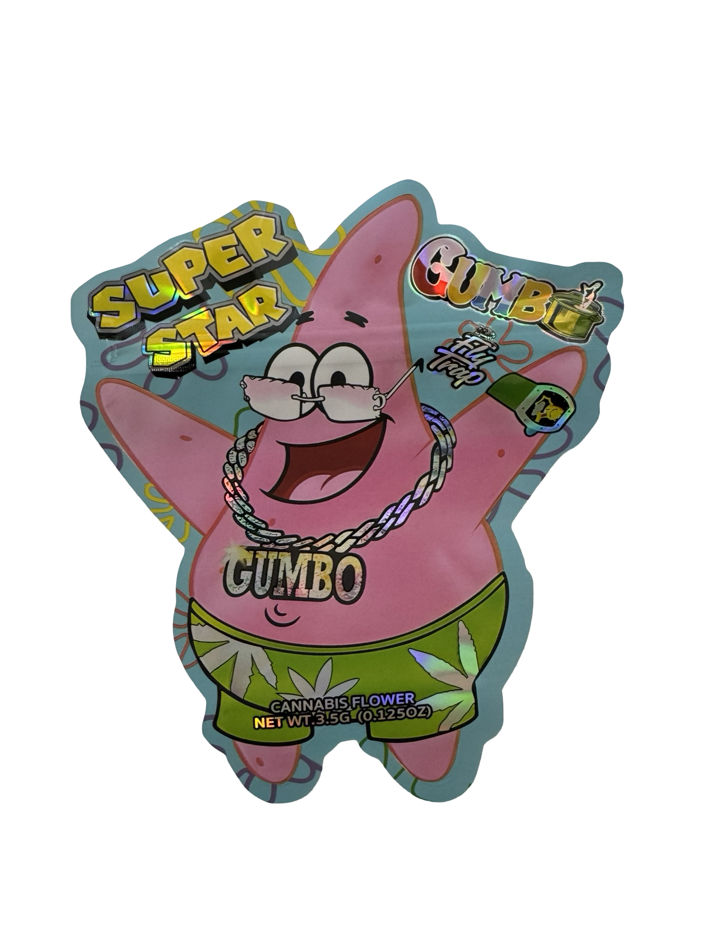 Super Star Gumbo 3.5g Mylar Bags Fly Trap front
