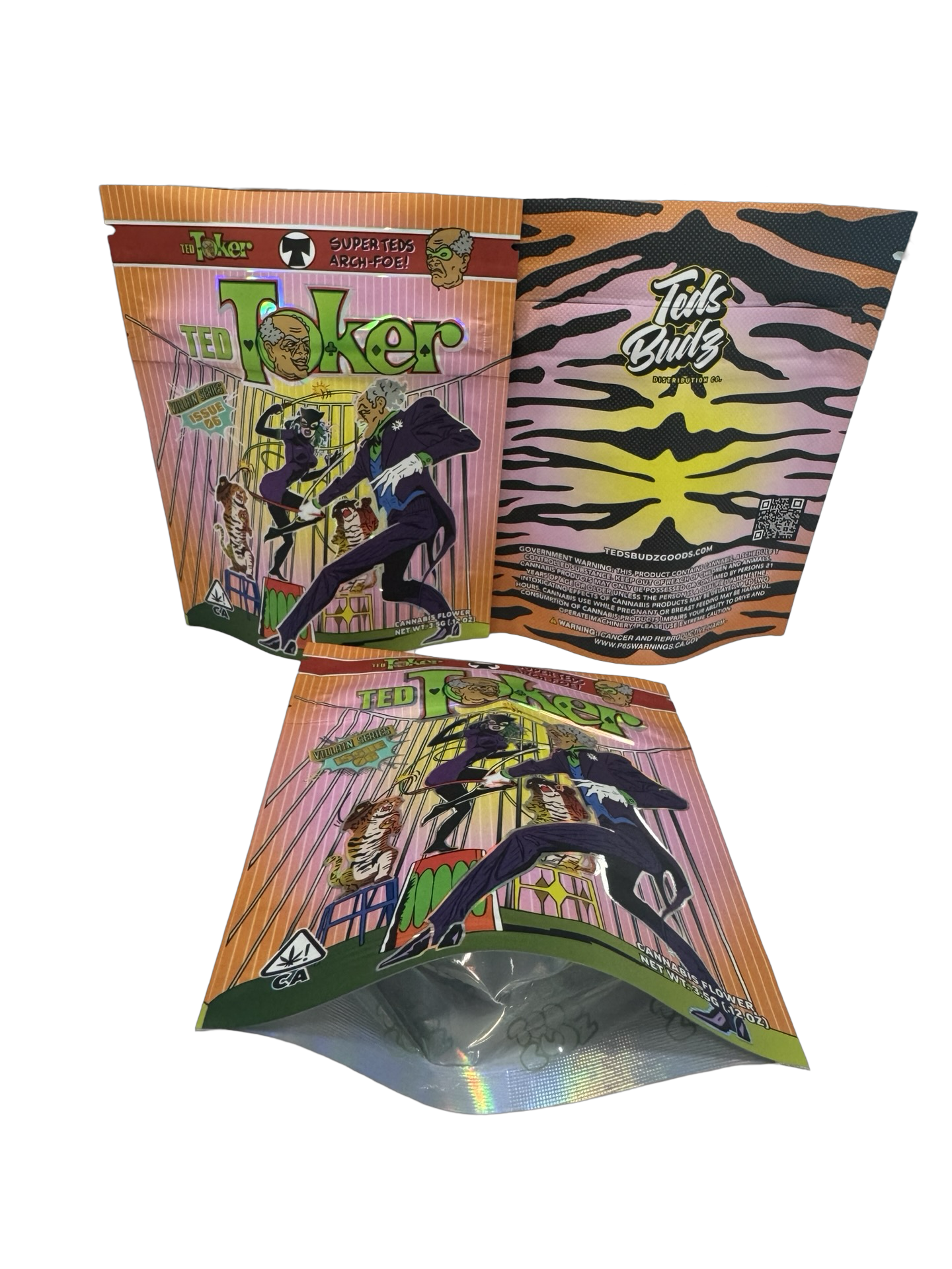 Ted Toker Mylar Bags 3 5G Teds Budz 1 — 3.5g pre‑printed mylar bag — detail