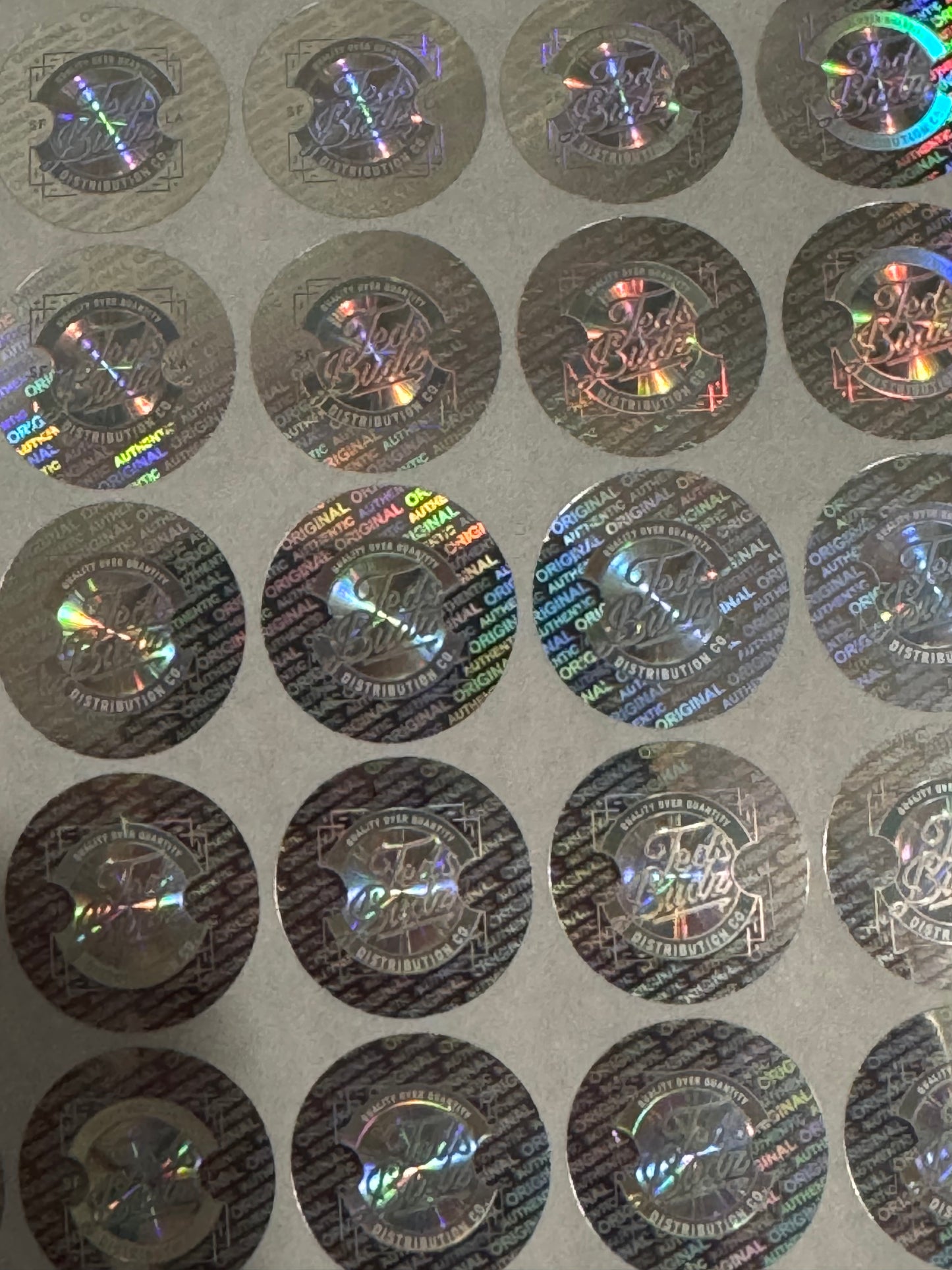 Teds Budz Hologram for 3.5g Mylar Bags