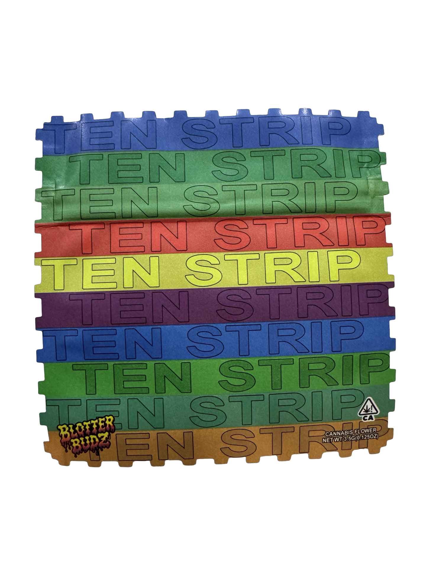 Ten Strip Mylar Bags 3.5g Blotter Budz