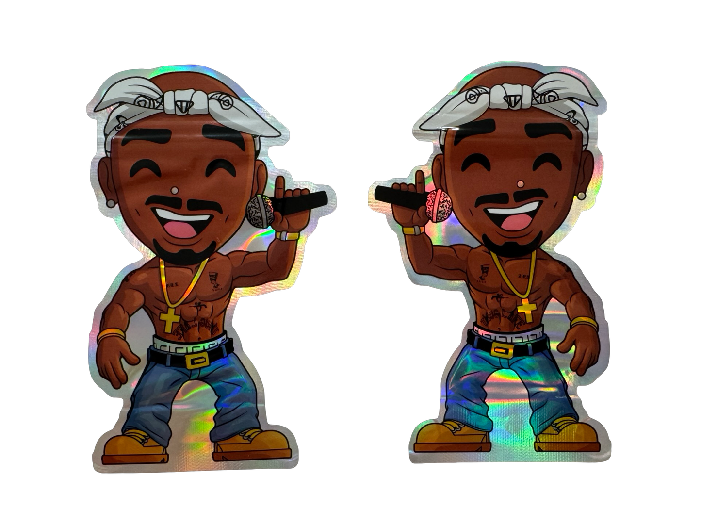Tupac 3.5g Mylar Bags Pop front and back