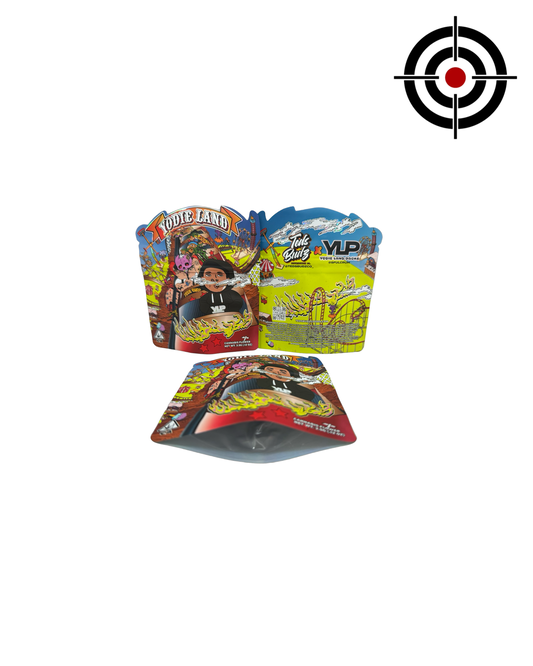Yodie Land Mylar Bags 3.5g Teds Budz — 3.5g pre‑printed mylar bag — front
