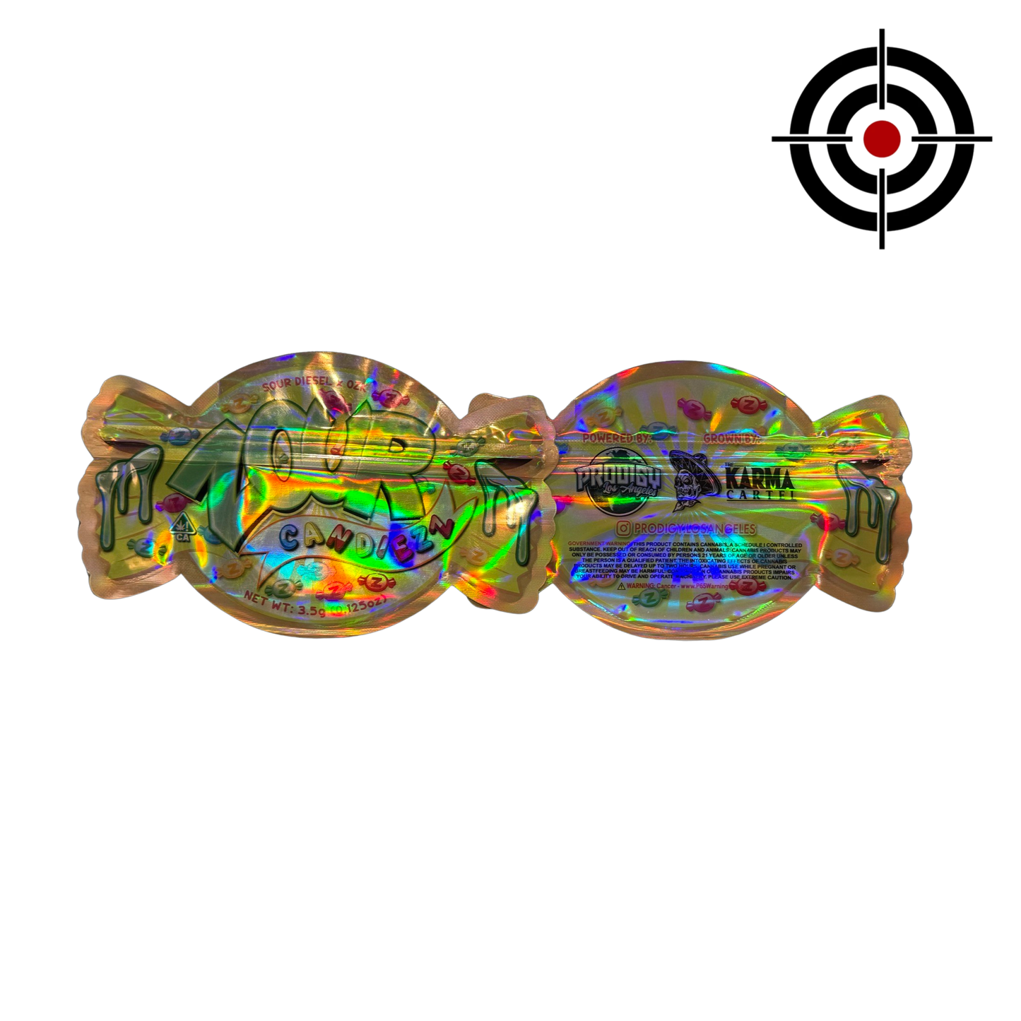 Zour Candiezz Mylar Bags 3.5g Prodigy LA — 3.5g pre‑printed mylar bag — front