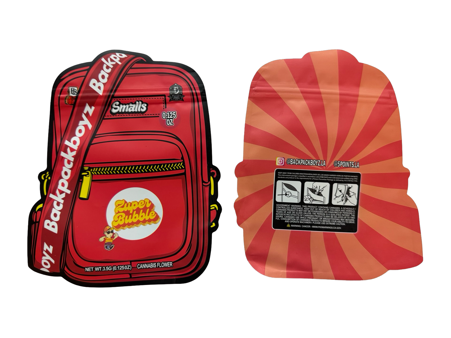 Zuper Bubble Smalls Mylar Bags 3.5g Backpack Boyz